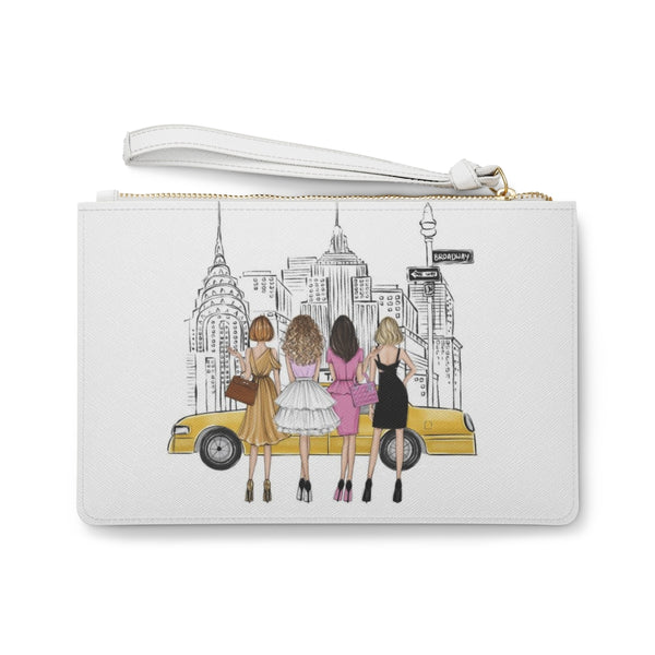 SATC Girls in New York Fashion illustrated Eco Leather Clutch Bag