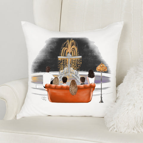 Friends on sofa print Polyester Square Pillow