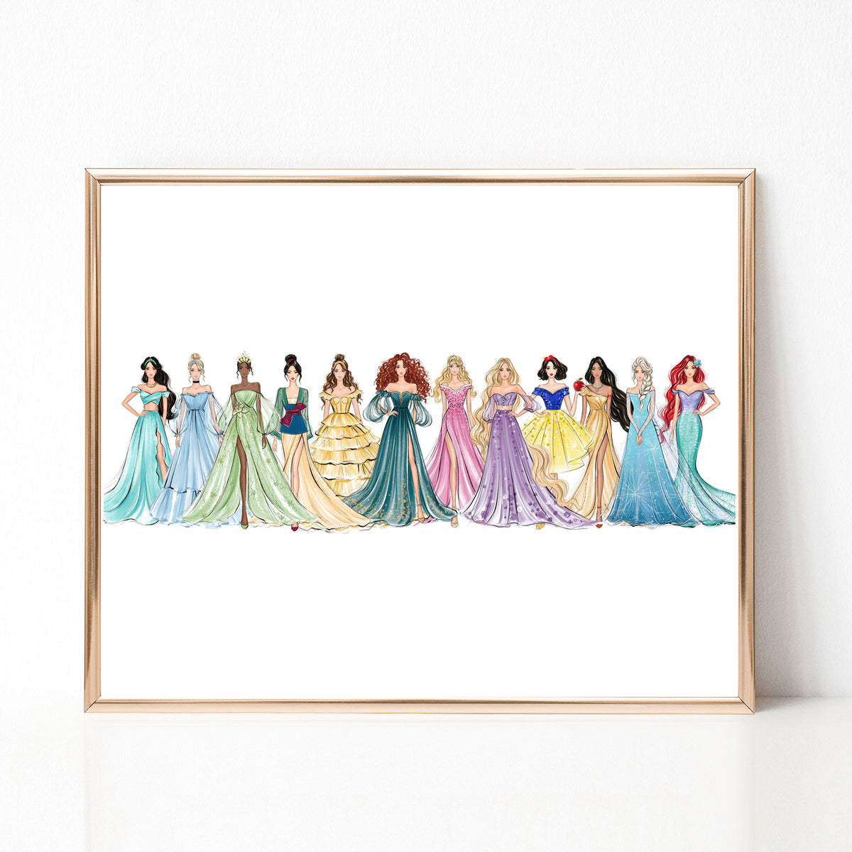 Fashion Princesses wall art fashion illustration – Lalana Arts