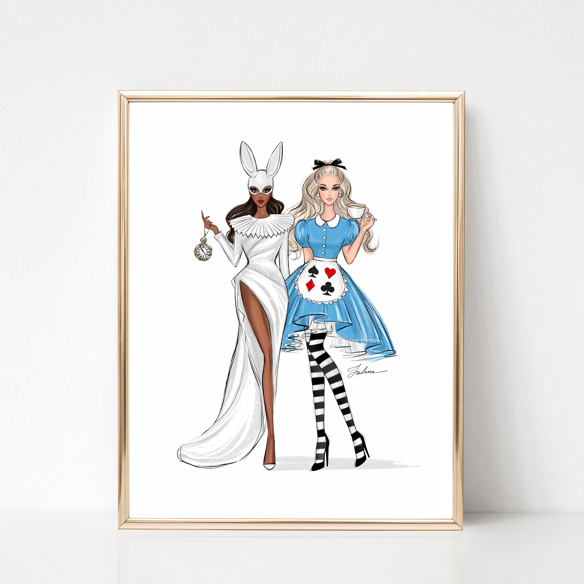 Alice in Wonderland princess art print fashion illustration