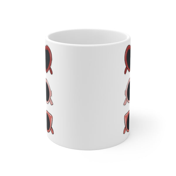 Retro Sunglasses print ceramic Mug 11oz. Fashion illustration coffee mug.