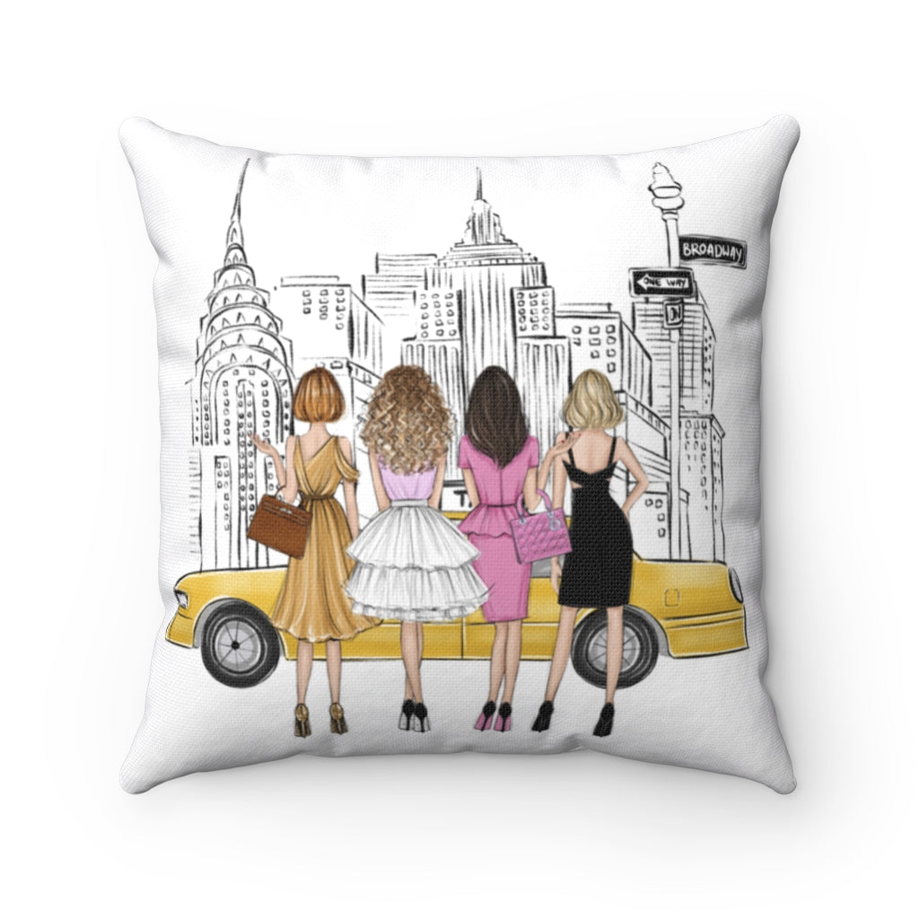 Polyester Square Pillow with Morning with Vogue girly print – Lalana Arts