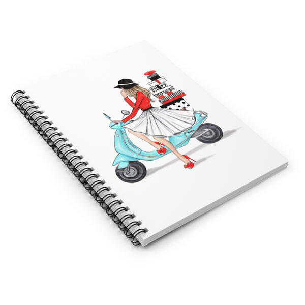Christmas Theme Spiral Notebook - Ruled Line. Fashion illustration journal