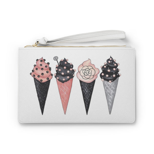 Fashionista Ice Cream Fashion illustrated Eco Leather Clutch Bag