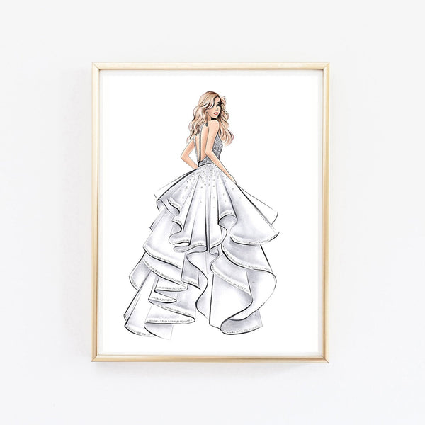 Fashion wedding dress art print