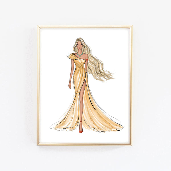 Pocahontas fashion princess art print fashion illustration