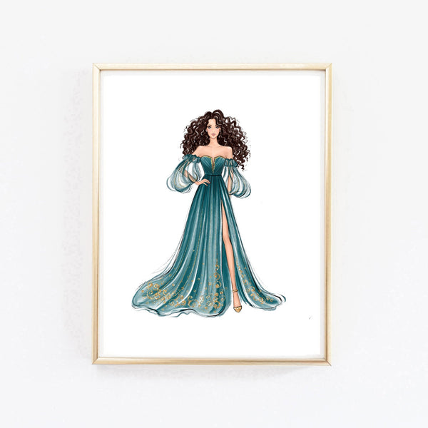 Merida fashion princess art print fashion illustration