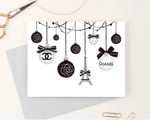 Christmas theme Set of 5 greeting cards fashion illustration