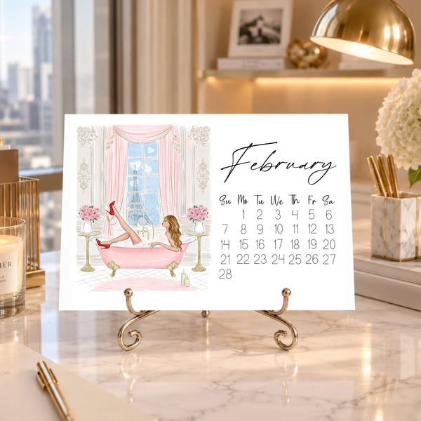 2027 Desk Calendar - Fashion Illustration Mini Calendar (FC-2)
