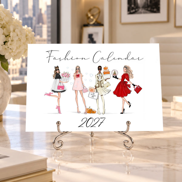 2027 Desk Calendar - Fashion Illustration Mini Calendar (FC-4)