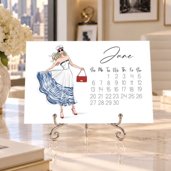 2027 Desk Calendar - Fashion Illustration Mini Calendar (FC-4)