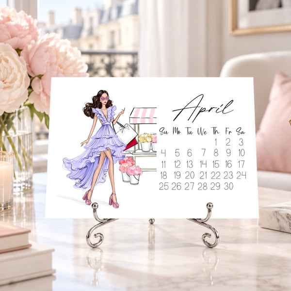 2027 Desk Calendar - Fashion Illustration Mini Calendar (FC-3)