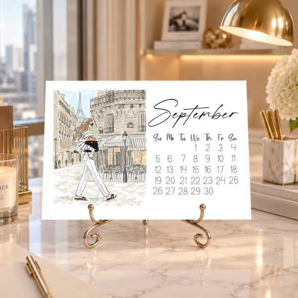 2027 Desk Calendar - Fashion Illustration Mini Calendar (FC-2)
