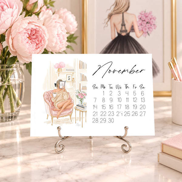 2027 Desk Calendar - Fashion Illustration Mini Calendar (FC-1)