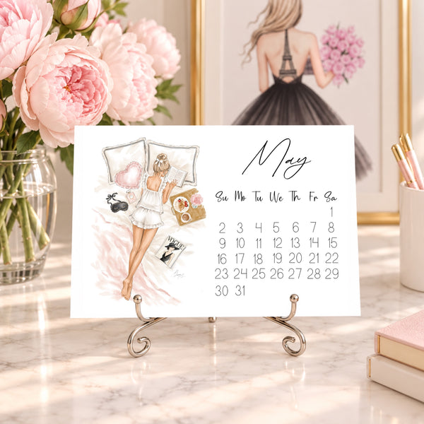 2027 Desk Calendar - Fashion Illustration Mini Calendar (FC-1)