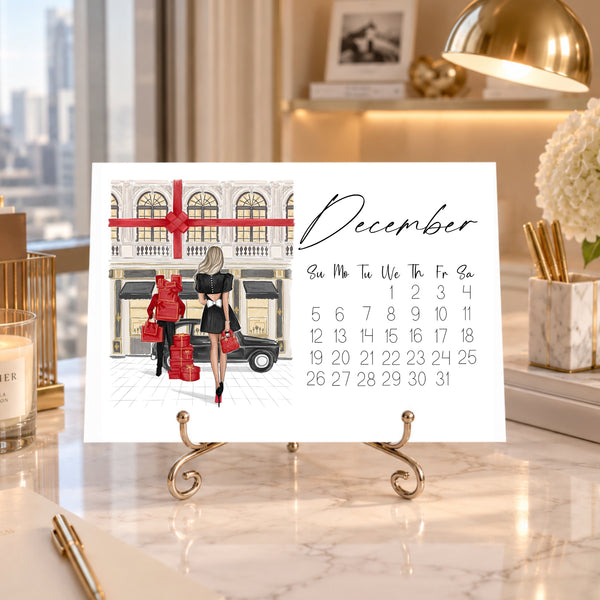 2027 Desk Calendar - Fashion Illustration Mini Calendar (FC-2)