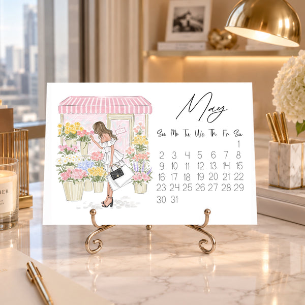 2027 Desk Calendar - Fashion Illustration Mini Calendar (FC-2)