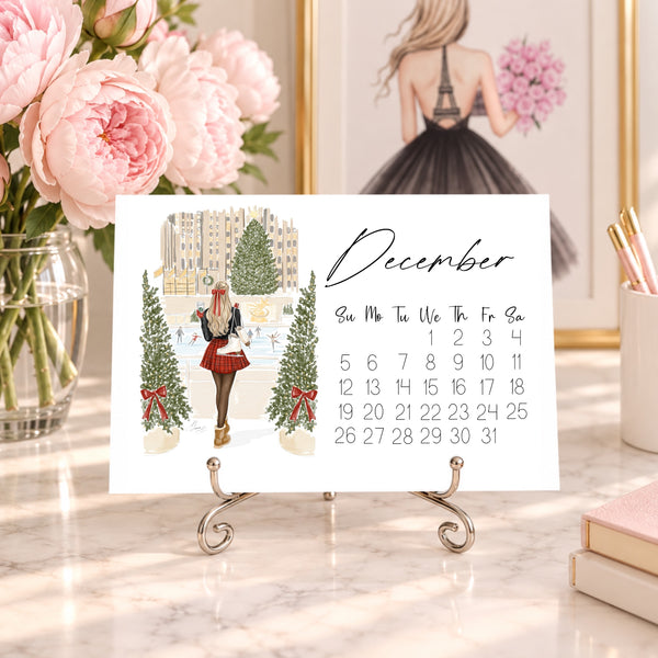 2027 Desk Calendar - Fashion Illustration Mini Calendar (FC-1)