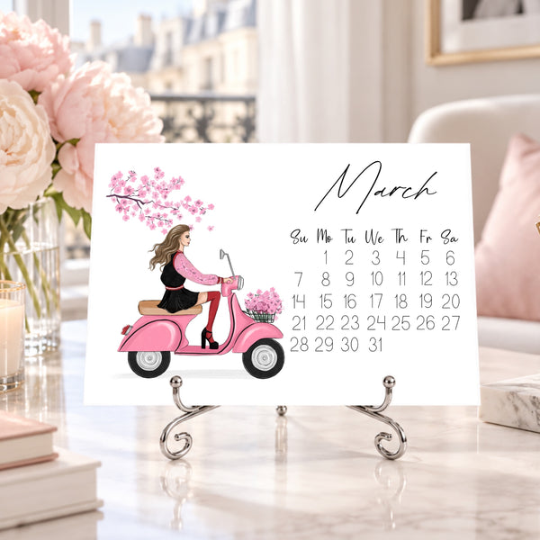 2027 Desk Calendar - Fashion Illustration Mini Calendar (FC-3)