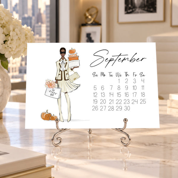 2027 Desk Calendar - Fashion Illustration Mini Calendar (FC-4)