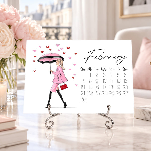 2027 Desk Calendar - Fashion Illustration Mini Calendar (FC-3)