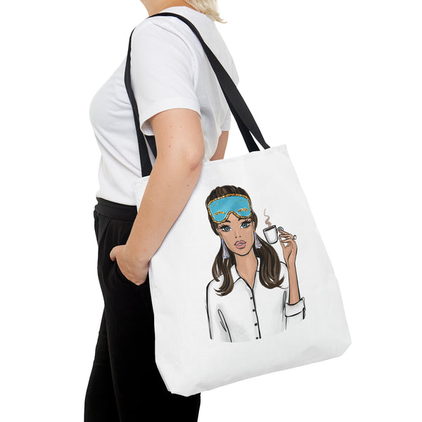 Fashion tote bag, girly tote bag, fashionista tote bag, tote bag with illustration, illustrated tote bag, fashion girl tote