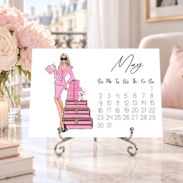 2027 Desk Calendar - Fashion Illustration Mini Calendar (FC-3)