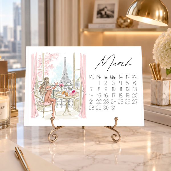 2027 Desk Calendar - Fashion Illustration Mini Calendar (FC-2)