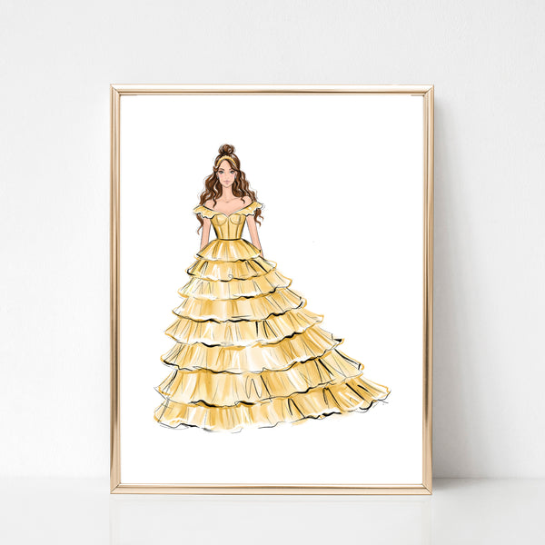 SET OF 12 ART PRINTS All Princesses fashion illustrations