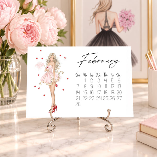 2027 Desk Calendar - Fashion Illustration Mini Calendar (FC-1)