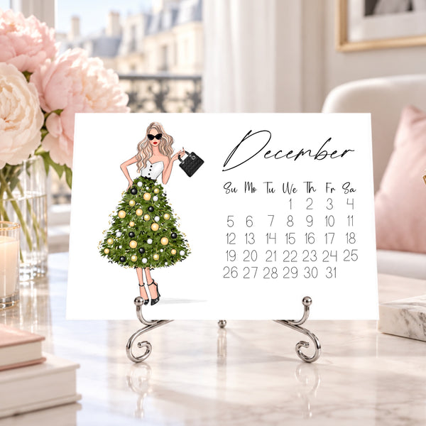 2027 Desk Calendar - Fashion Illustration Mini Calendar (FC-3)