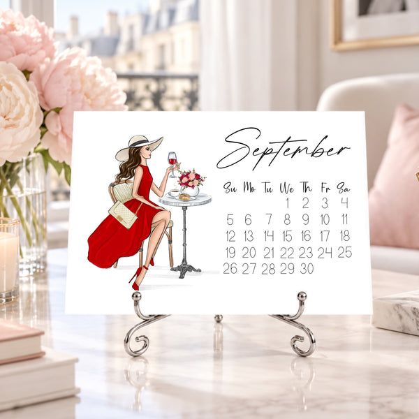 2027 Desk Calendar - Fashion Illustration Mini Calendar (FC-3)