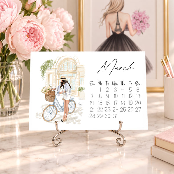 2027 Desk Calendar - Fashion Illustration Mini Calendar (FC-1)