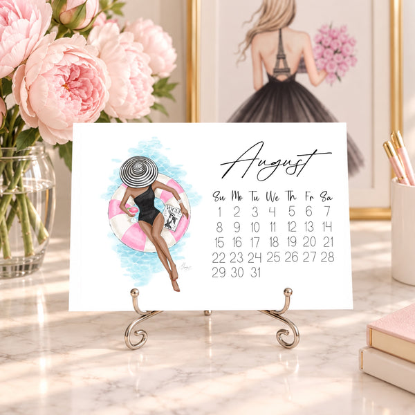 2027 Desk Calendar - Fashion Illustration Mini Calendar (FC-1)
