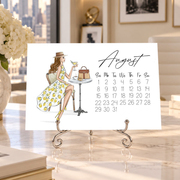 2027 Desk Calendar - Fashion Illustration Mini Calendar (FC-4)