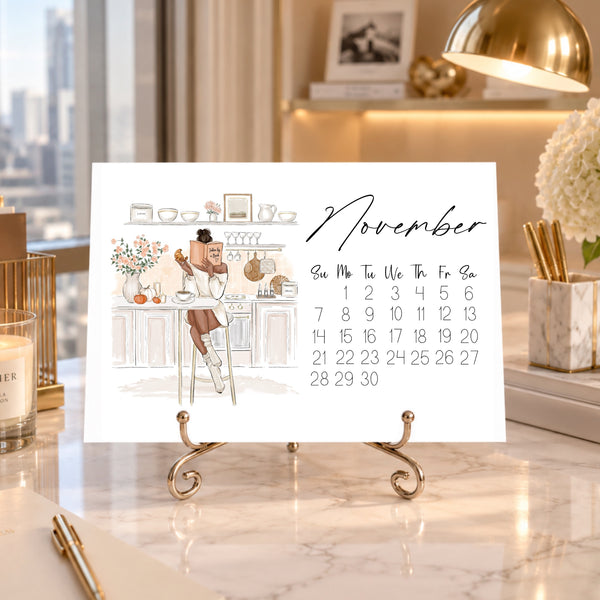 2027 Desk Calendar - Fashion Illustration Mini Calendar (FC-2)