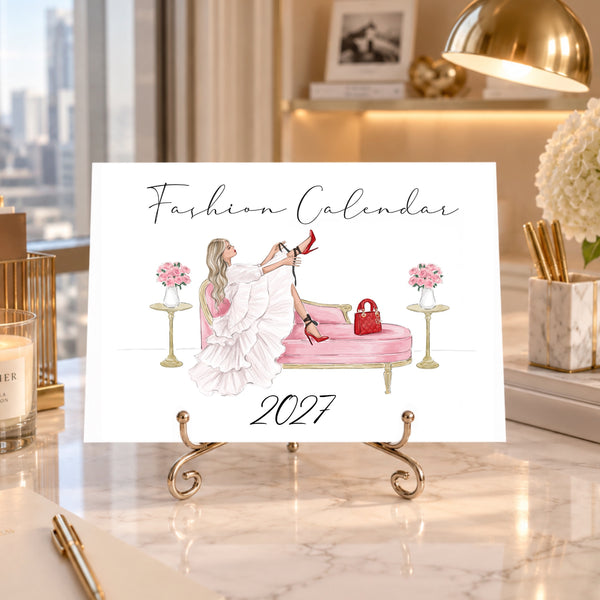 2027 Desk Calendar - Fashion Illustration Mini Calendar (FC-2)
