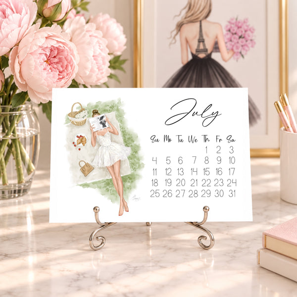 2027 Desk Calendar - Fashion Illustration Mini Calendar (FC-1)