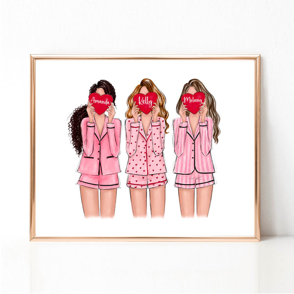 Galentines personalized art print
