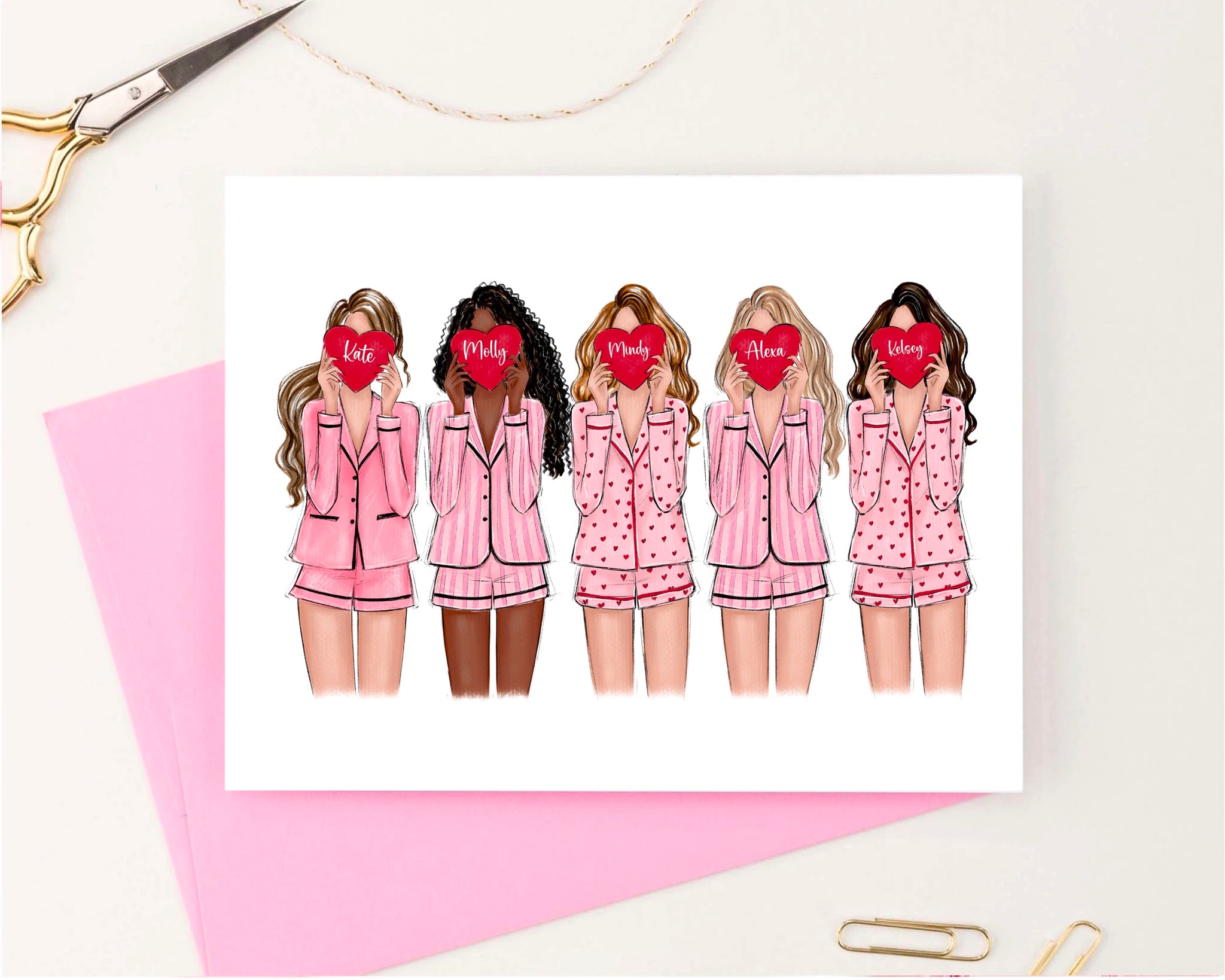 Galentines day personalized greeting card