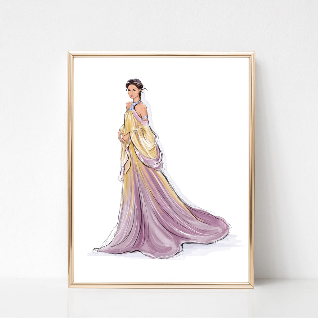 Padme Amidala lake dress art print fashion illustration – Lalana Arts Padme Amidala lake dress art print fashion illustration – Lalana Arts