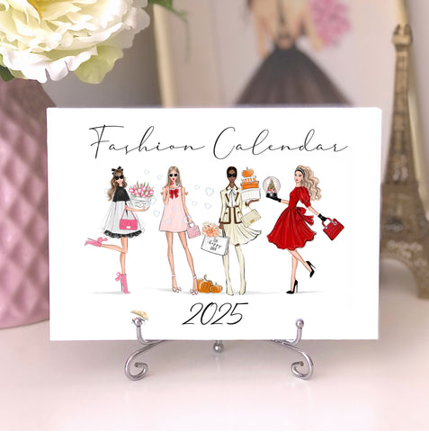 2025 Desk Calendar - Fashion Illustration Mini Calendar