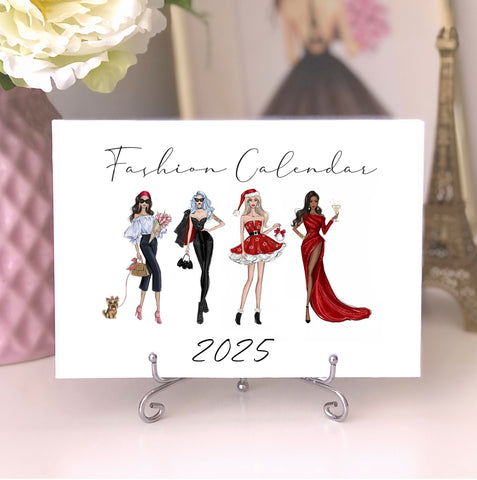 2025 Desk Calendar - Fashion Illustration Mini Calendar