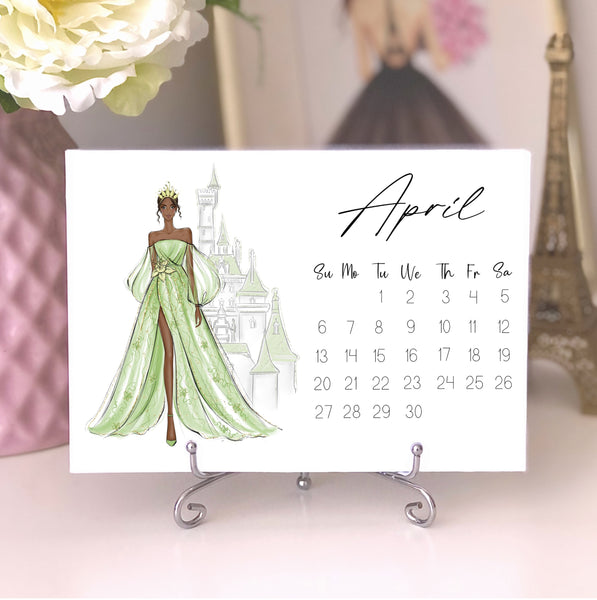 2025 Princess Calendar - Fashion Illustration Desk Mini Calendar