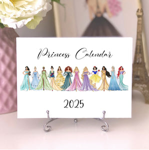 2025 Princess Calendar - Fashion Illustration Desk Mini Calendar