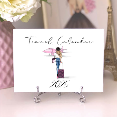 2025 Travel Calendar - Fashion Illustration Desk Mini Calendar