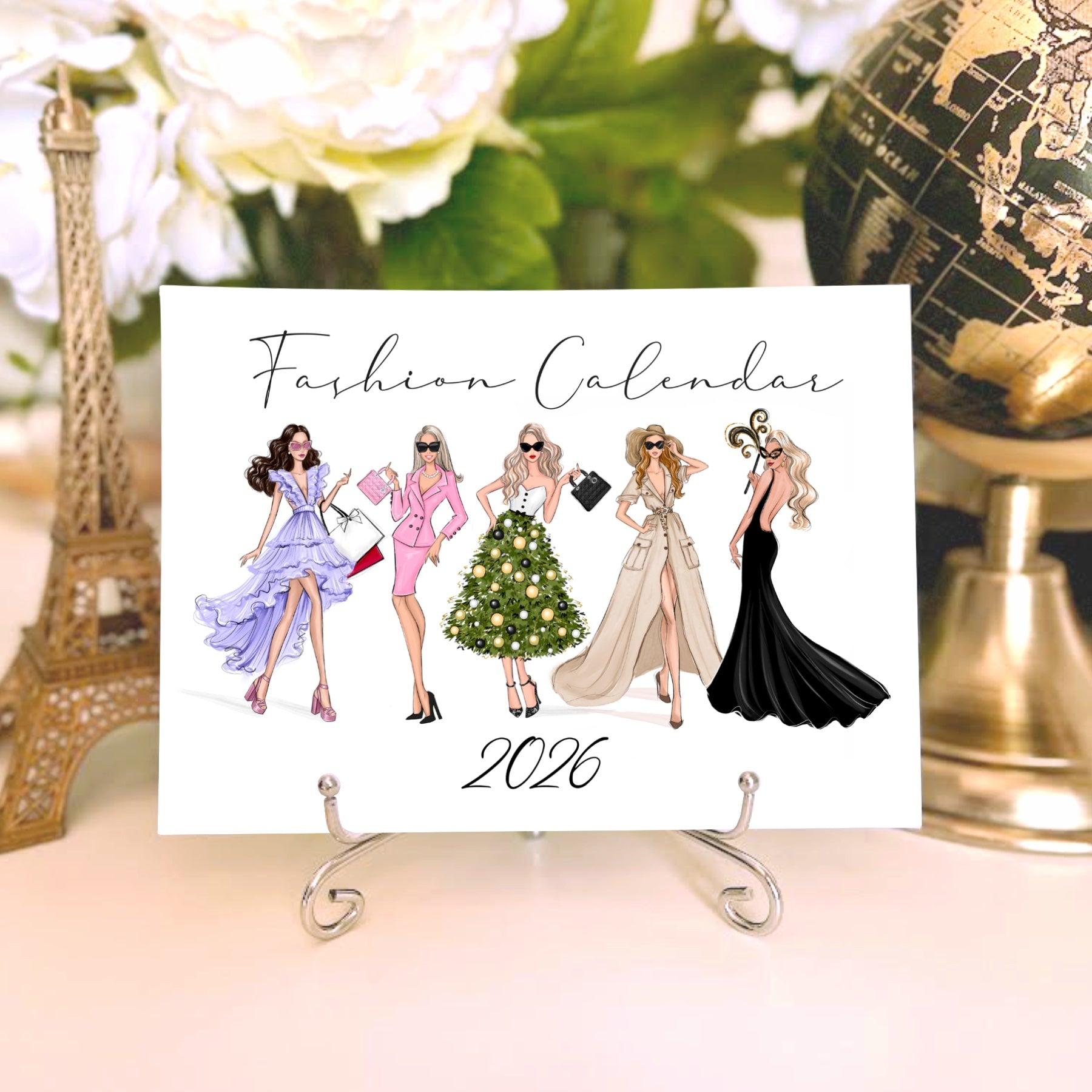 2026 Desk Calendar - Fashion Illustration Mini Calendar