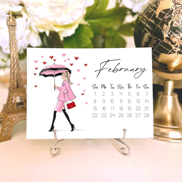 2026 Desk Calendar - Fashion Illustration Mini Calendar