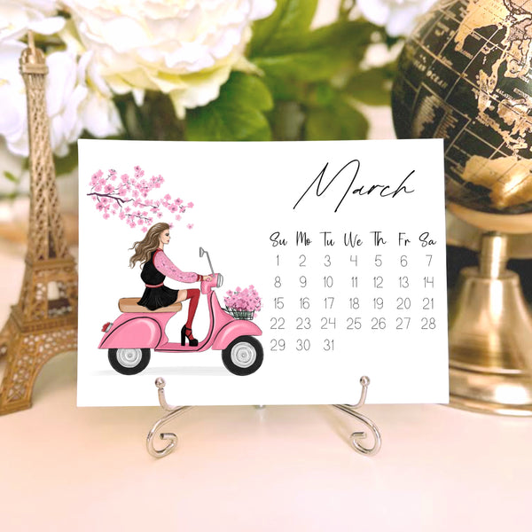 2026 Desk Calendar - Fashion Illustration Mini Calendar