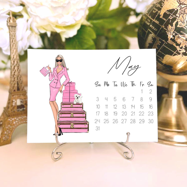 2026 Desk Calendar - Fashion Illustration Mini Calendar